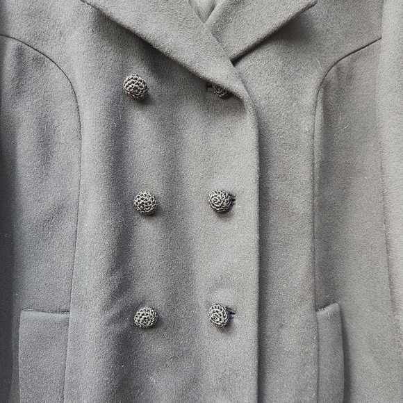 SAKS FIFTH AVENUE Women's Coat Large Wool Luxury Vintage Double Breasted Long - Picture 9 of 9